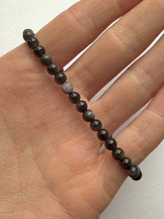 SILVER OBSIDIAN BRACELET (4MM) Bracelet The Crystal Avenues