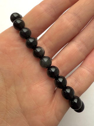 SILVER OBSIDIAN BRACELET (8MM) Bracelet The Crystal Avenues