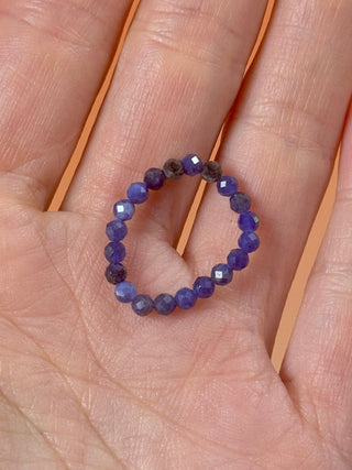 SODALITE - CRYSTAL STRETCH RING WITH FACETED BEADS Bracelet The Crystal Avenues