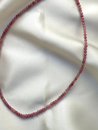 STRAWBERRY QUARTZ FACET CHOKER NECKLACE Necklace The Crystal Avenues