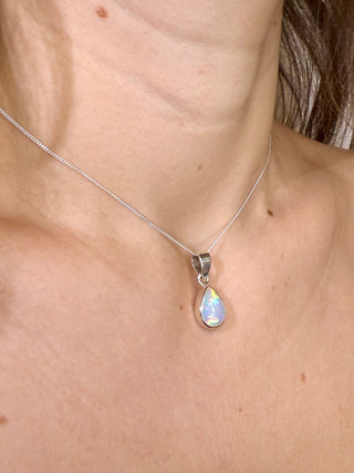 WHITE ETHIOPIAN OPAL SILVER PENDANT (NO. 4) The Crystal Avenues