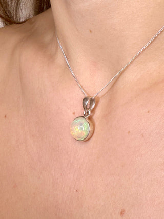 WHITE ETHIOPIAN OPAL SILVER PENDANT (NO. 5) The Crystal Avenues