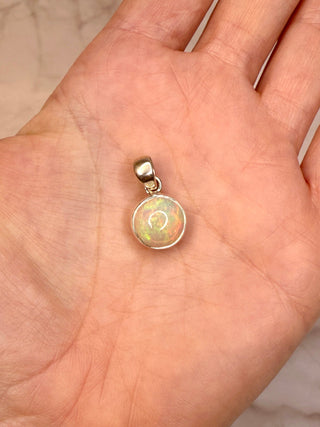 WHITE ETHIOPIAN OPAL SILVER PENDANT (NO. 5) The Crystal Avenues