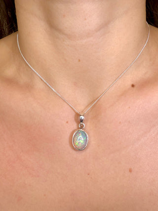 WHITE ETHIOPIAN OPAL SILVER PENDANT (NO. 7) The Crystal Avenues