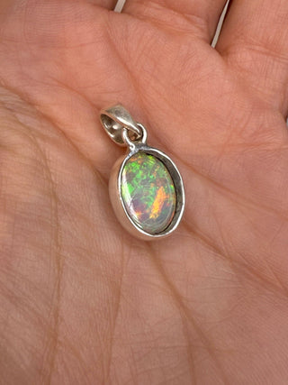 WHITE ETHIOPIAN OPAL SILVER PENDANT (NO. 7) The Crystal Avenues