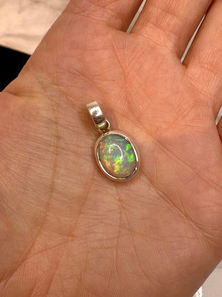 WHITE ETHIOPIAN OPAL SILVER PENDANT (NO. 7) The Crystal Avenues