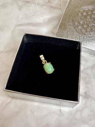 WHITE ETHIOPIAN OPAL SILVER PENDANT (NO. 9) The Crystal Avenues
