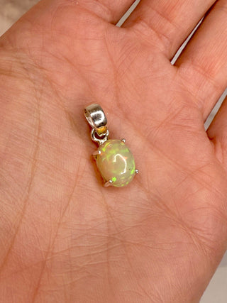 WHITE ETHIOPIAN OPAL SILVER PENDANT (NO. 9) The Crystal Avenues