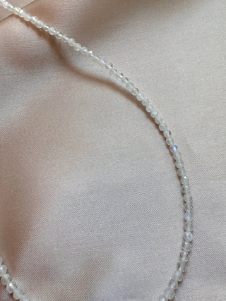 WHITE MOONSTONE FACET CHOKER NECKLACE Necklace The Crystal Avenues