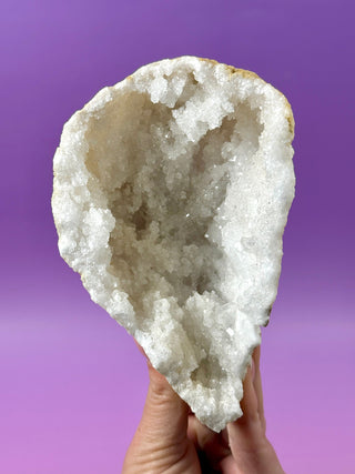 WHITE QUARTZ HALF GEODE (2) The Crystal Avenues