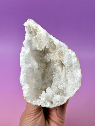 WHITE QUARTZ HALF GEODE (2) The Crystal Avenues