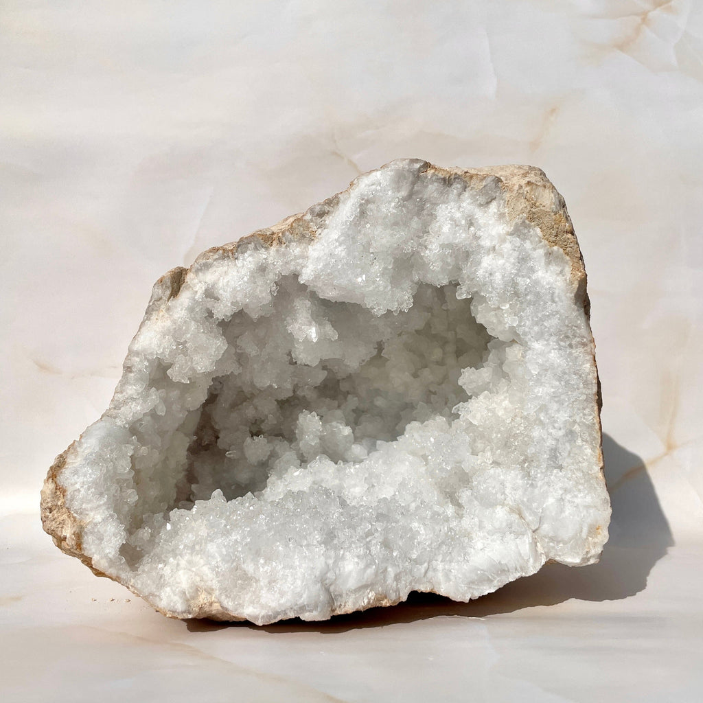 WHITE QUARTZ HALF GEODE XL (1) – The Crystal Avenues