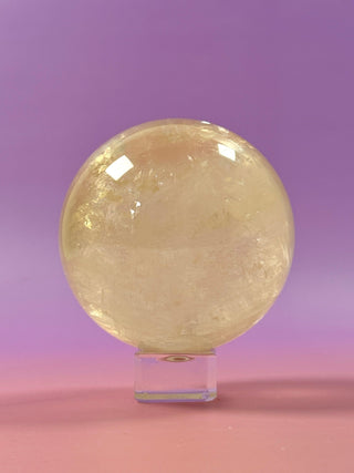 YELLOW OPTICAL CALCITE SPHERE (3) sphere The Crystal Avenues