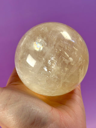YELLOW OPTICAL CALCITE SPHERE (3) sphere The Crystal Avenues
