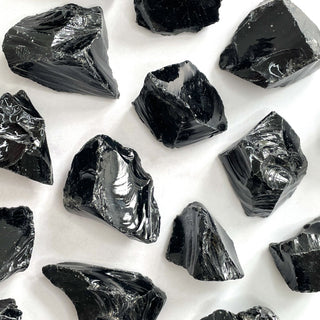 BLACK OBSIDIAN RAW tumble stone The Crystal Avenues