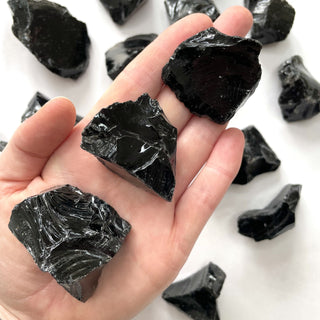 BLACK OBSIDIAN RAW tumble stone The Crystal Avenues