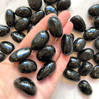 BLACK TOURMALINE TUMBLE STONE tumble stone The Crystal Avenues