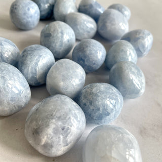 BLUE CALCITE TUMBLE STONES The Crystal Avenues