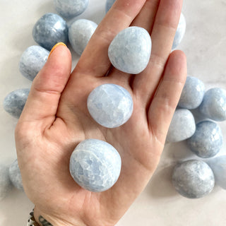 BLUE CALCITE TUMBLE STONES The Crystal Avenues