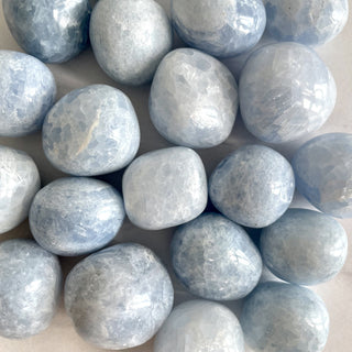 BLUE CALCITE TUMBLE STONES The Crystal Avenues