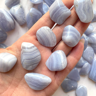 BLUE LACE AGATE TUMBLE STONE tumble stone The Crystal Avenues