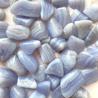 BLUE LACE AGATE TUMBLE STONE tumble stone The Crystal Avenues