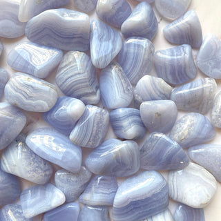 BLUE LACE AGATE TUMBLE STONE tumble stone The Crystal Avenues