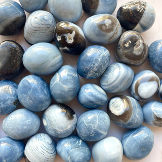 BLUE OWYHEE OPAL TUMBLE STONE (USA) tumble stone The Crystal Avenues