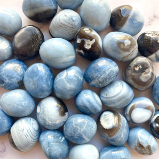 BLUE OWYHEE OPAL TUMBLE STONE (USA) tumble stone The Crystal Avenues