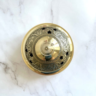 BRASS INCENSE BURNER WITH LID The Crystal Avenues
