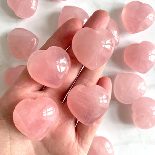 ROSE QUARTZ HEART tumble stone The Crystal Avenues