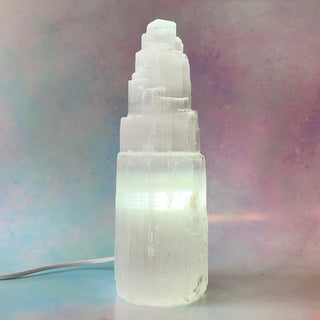 SELENITE LAMP tumble stone The Crystal Avenues