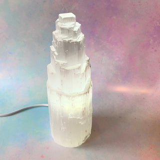 SELENITE LAMP tumble stone The Crystal Avenues