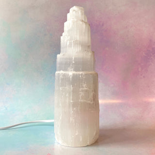 SELENITE LAMP tumble stone The Crystal Avenues