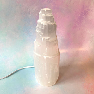 SELENITE LAMP tumble stone The Crystal Avenues