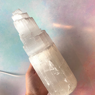 SELENITE LAMP tumble stone The Crystal Avenues