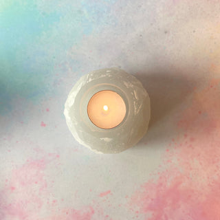 SELENITE MOUNTAIN T-LIGHT CANDLE HOLDER Candle holder The Crystal Avenues