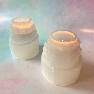 SELENITE MOUNTAIN T-LIGHT CANDLE HOLDER Candle holder The Crystal Avenues