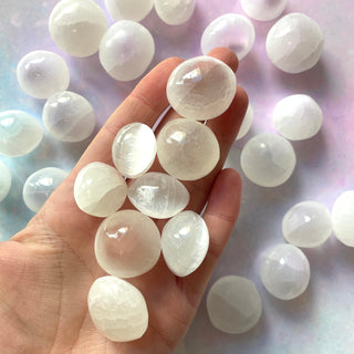 SELENITE TUMBLE STONE tumble stone The Crystal Avenues