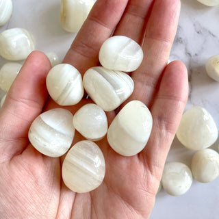 WHITE PEACE AGATE TUMBLE STONE Tumble stone The Crystal Avenues