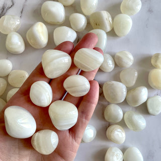 WHITE PEACE AGATE TUMBLE STONE Tumble stone The Crystal Avenues