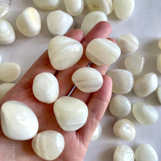 WHITE PEACE AGATE TUMBLE STONE Tumble stone The Crystal Avenues