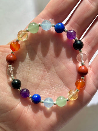 7 CHAKRA EXCLUSIVE BRACELET (8MM) - Sterling Silver Bracelet The Crystal Avenues 