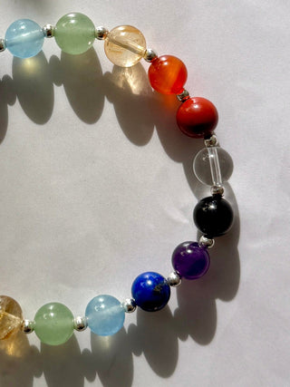 7 CHAKRA EXCLUSIVE BRACELET (8MM) - Sterling Silver Bracelet The Crystal Avenues 
