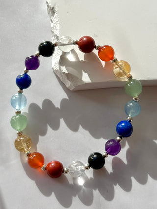 7 CHAKRA EXCLUSIVE BRACELET (8MM) - Sterling Silver Bracelet The Crystal Avenues 