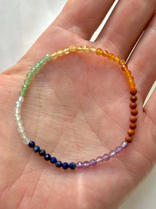 7 CHAKRA FACET STRETCH BRACELET Bracelet The Crystal Avenues 