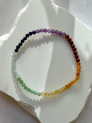 7 CHAKRA FACET STRETCH BRACELET Bracelet The Crystal Avenues 