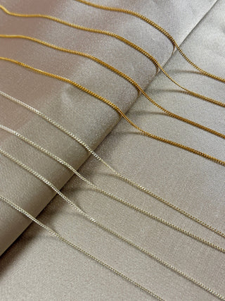 925 STERLING SILVER/18C GOLD-PLATED CURB CHAIN NECKLACE Necklace The Crystal Avenues 