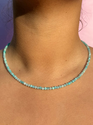 AMAZONITE FACET CHOKER NECKLACE Necklace The Crystal Avenues 