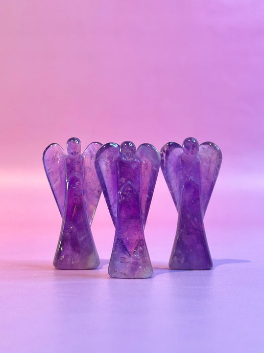 AMETHYST CRYSTAL ANGEL - HANDCARVED Raw Crystal The Crystal Avenues 